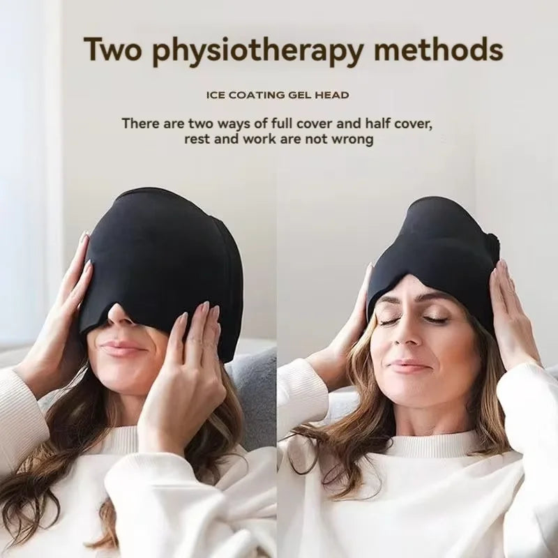 Migraine Relief Hat Headache Hat Gel Hot Cold Therapy Ice Cap for Relieve Pain Ice Hat Eye Mask Stress Pressure Pain Relief